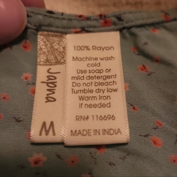 Ditzy Floral Cherry Blossom Print Loose Fit Button Up Knot Front Blouse Medium - Picture 4 of 5